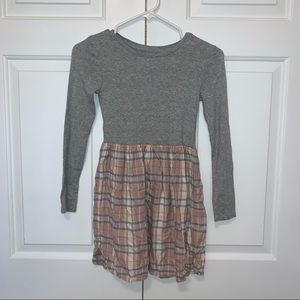 Gap kids grey and pink plad dress